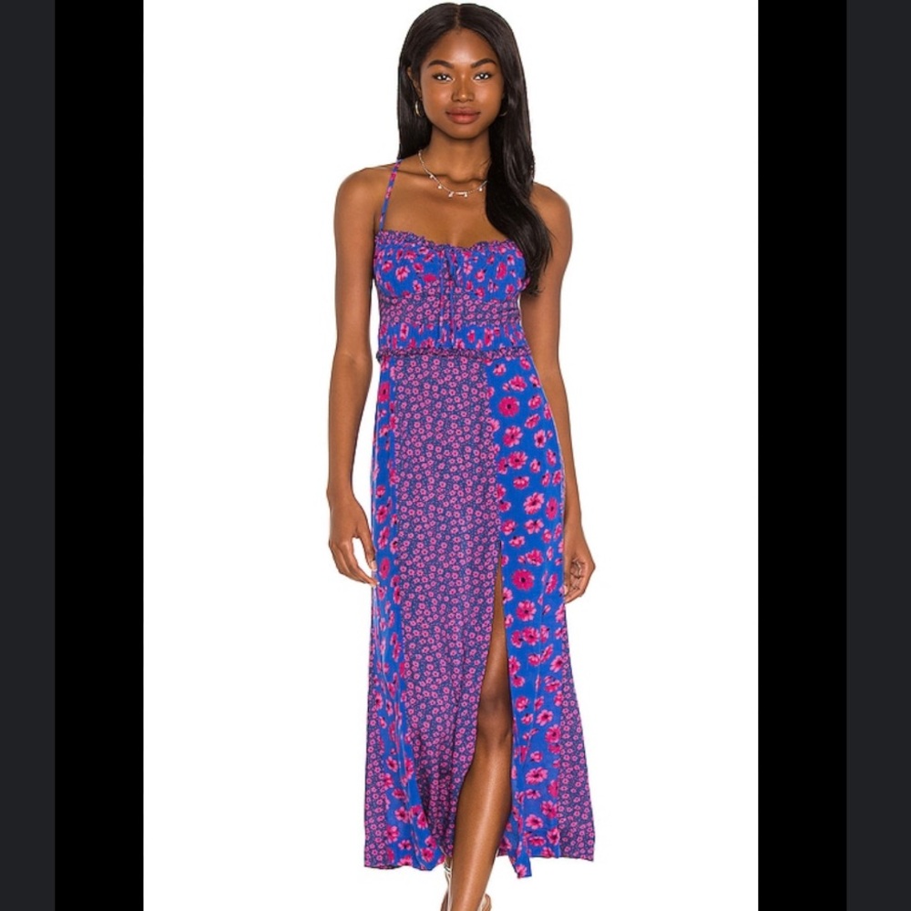 Free People Tigerlily Midi Dress in Cobalt